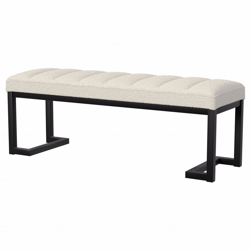 Boucle Upholstered Tufted Accent Bench