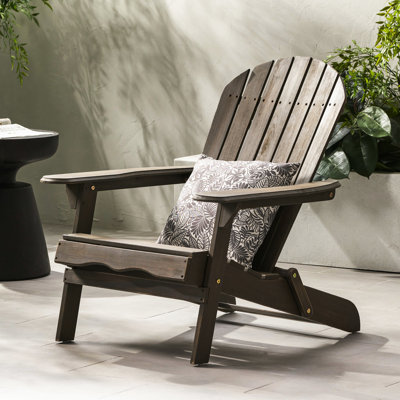 Gray Outdoor Chair, Crafted From Solid Wood, Foldable For A Convenient Life Rustic Built Outdoors