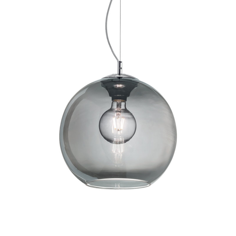 1 - Light Glass Single Pendant, 252cm H x 40cm W x 40cm D, Smoked