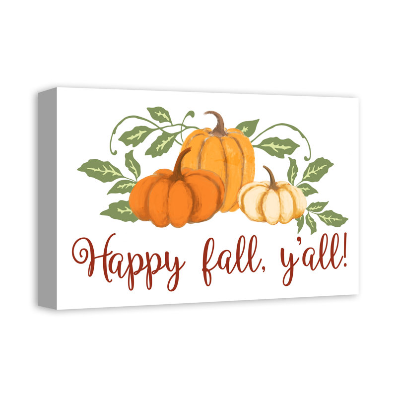 « happy automne y’all », art textuel sur toile