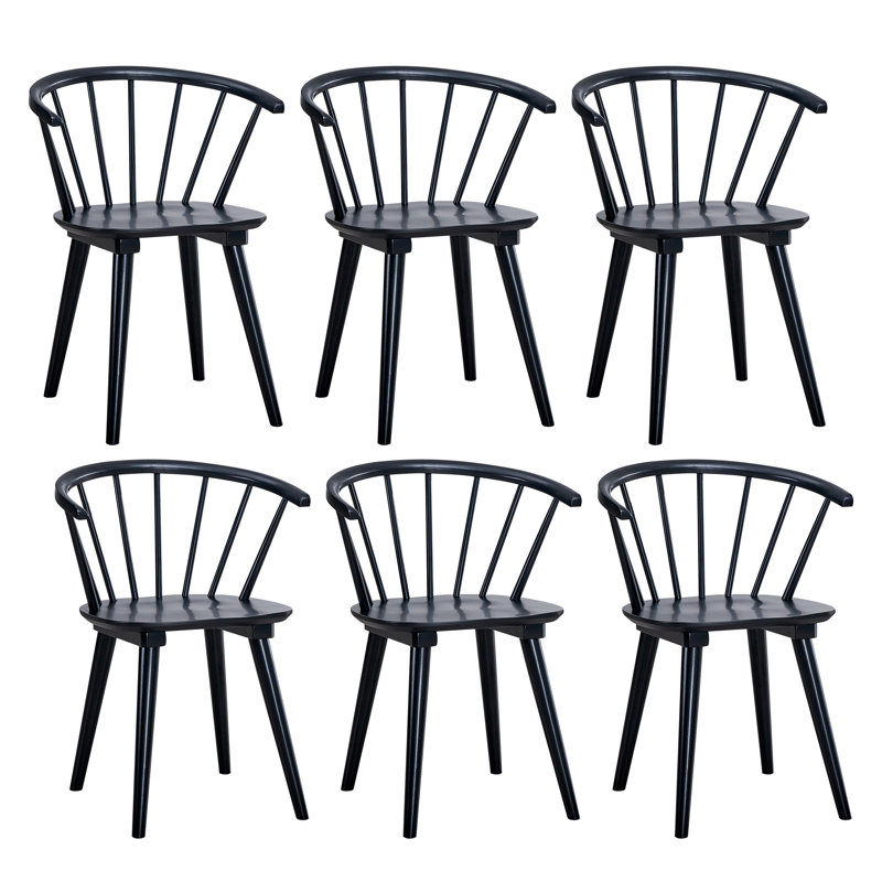 21.7" Contemporary Black Windsor Style Spindle Back Dining Chair