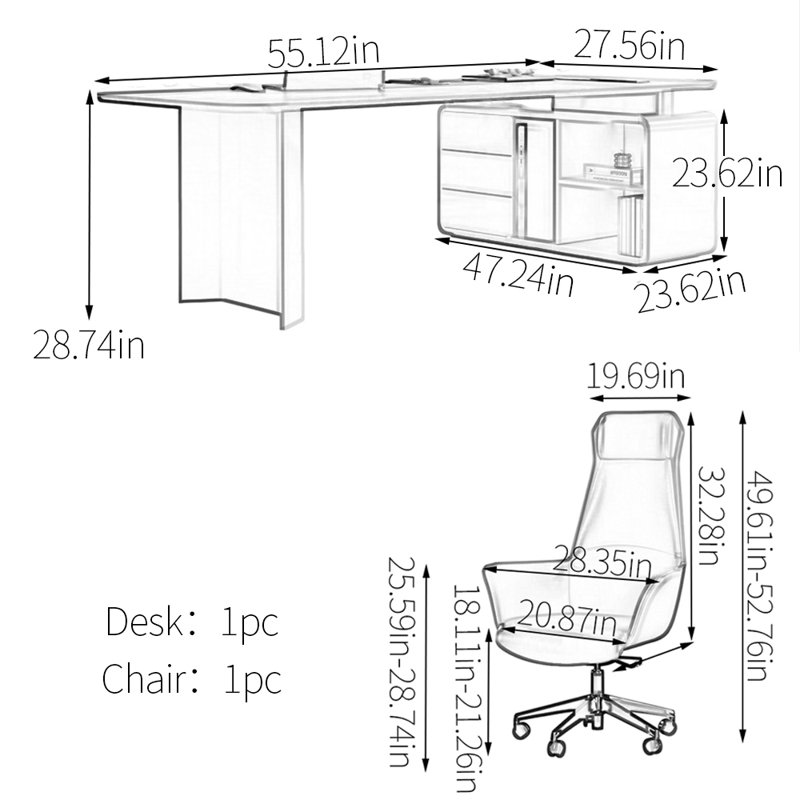 Bureau de qualité supérieure en bois massif