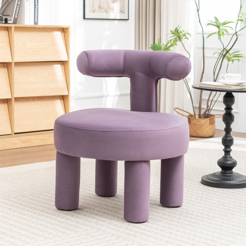 Fauteuil demi-tonneau en velours Bula, Mauve