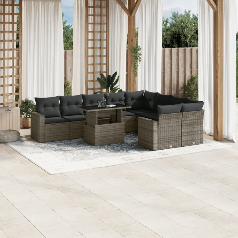 Ensemble de canapé de jardin Vidaxl gris