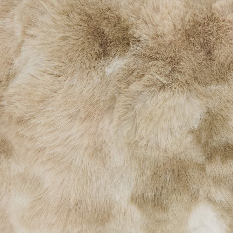 Housse de coussin en fausse fourrure Cozy Bubble, Sans insert de coussin, Naturel, Carré de 20 po