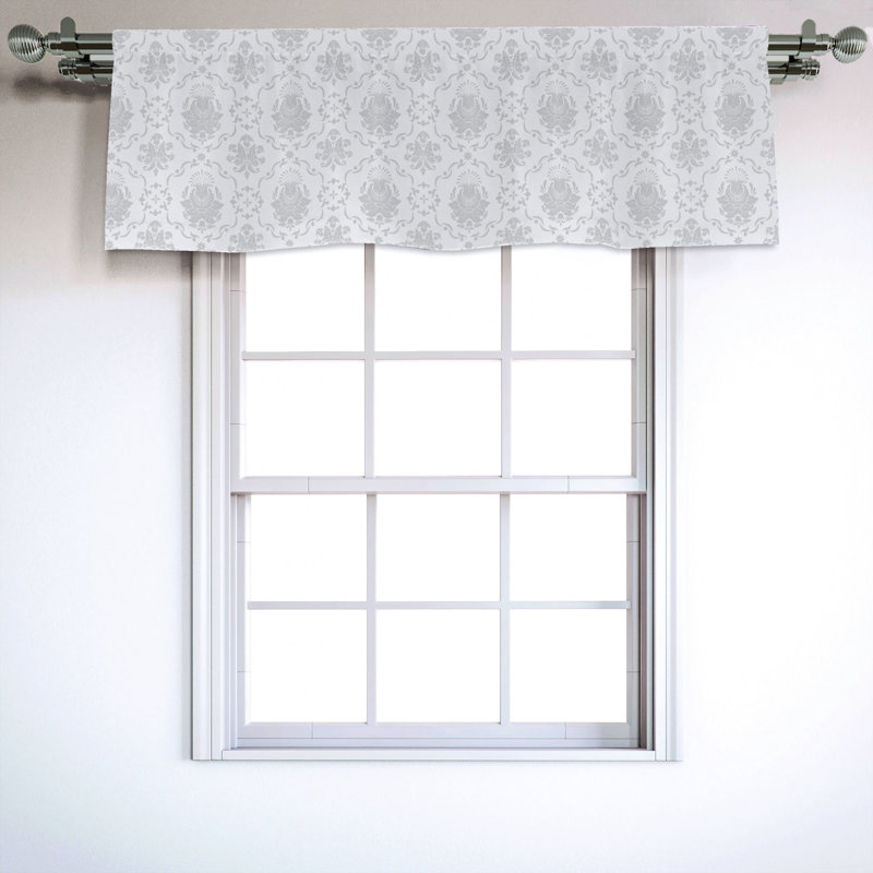 Sateen Damask Ruffled Window Valance