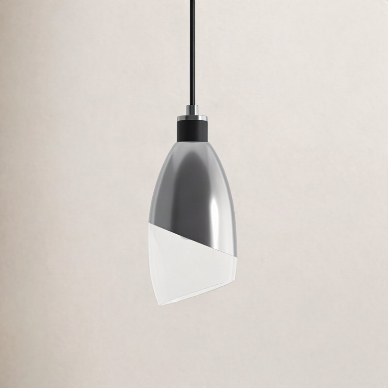 Luminaire suspendu simple à 1 lumière Tabitha, Chrome