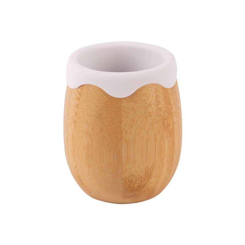 Tiny Dining 130ml Bamboo Wine Tumbler, White