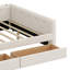 Lit plateforme tapissier avec port USB et 2 tiroirs