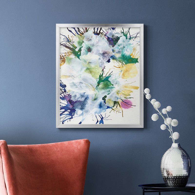 Toile encadrée «Like an Iris II» de qualité supérieure - prête à être accrochée, H 24 po x l 20 po, Argent