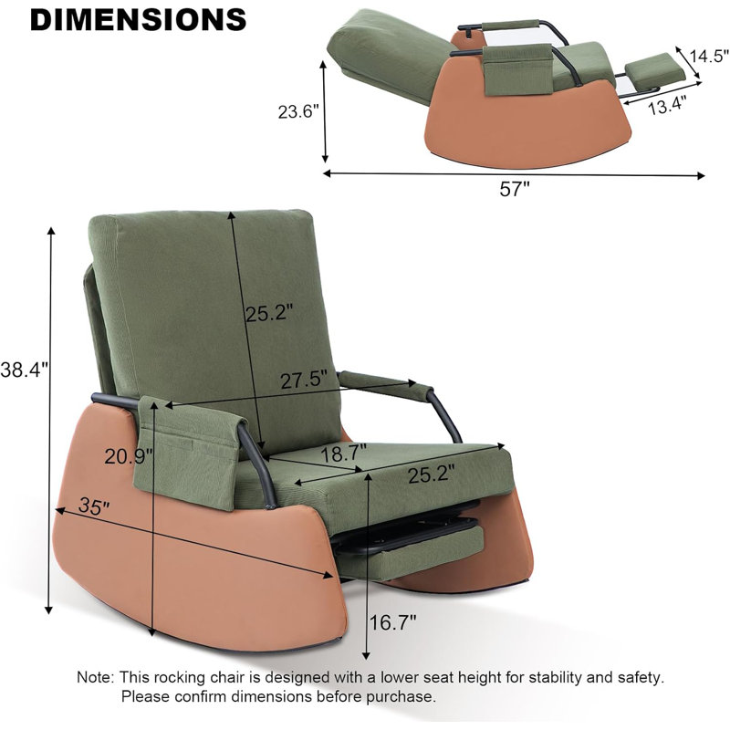 Rocking Chair, Green/Orange