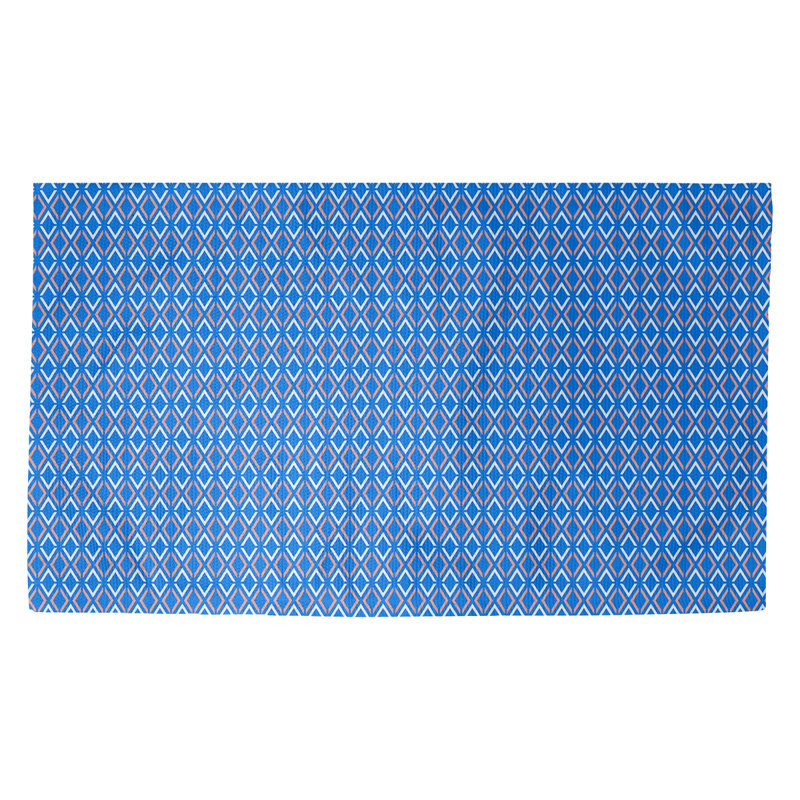 Tapis d’intérieur pour porte arrow diamants Kitterman, Rectangle 2 pi 1 1/2 po x 3 pi 6 po, Bleu/orange