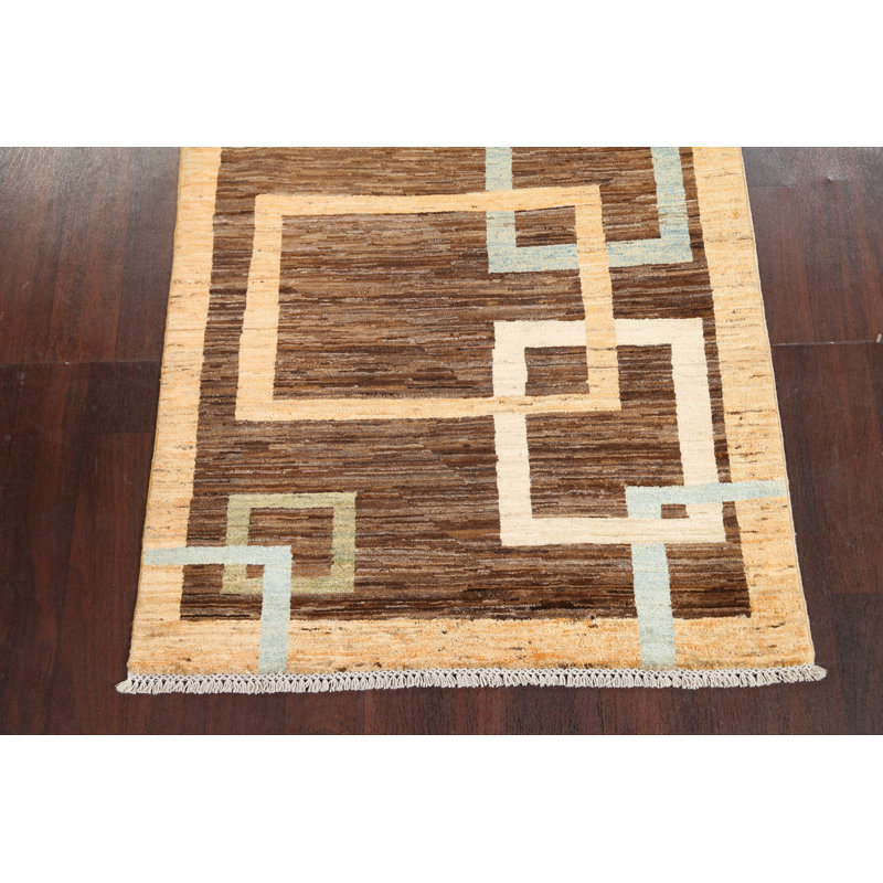 Tapis géométrique en laine Gabbeh 4 x 5