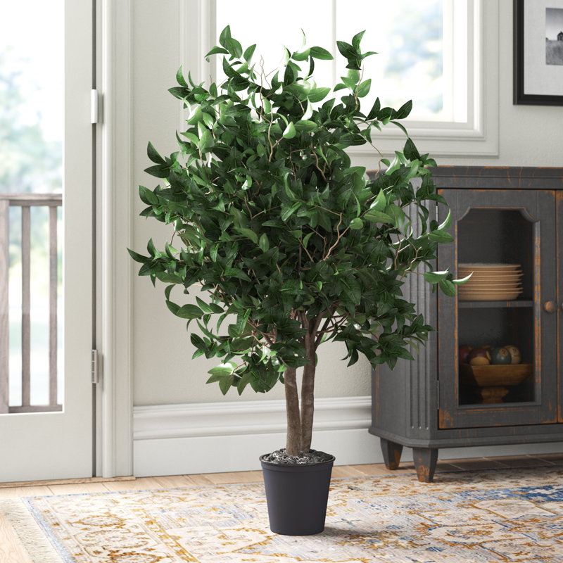 Ficus artificiel de 4 pi dans un pot en plastique noir