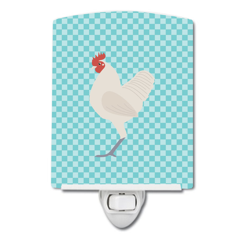 Lampe de nuit en céramique avec contrôle de poulet ger langshan, Bleu