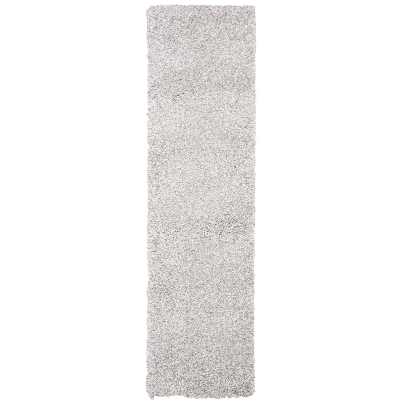 Tapis de couleur unie à poils longs Mirabal Royal, Tapis de couloir 2 pi 2 po x 8 pi