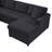 Iskra 115.3" U-Shaped Corduroy Sectional Sofa with Chaise Lounge & 3 Throw Pillows-128837886