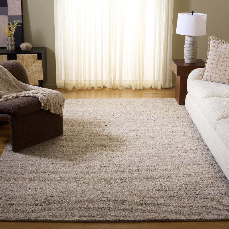 Earthly Hand Tufted Wool Solid Color Indoor Rug, Rectangle 8' x 10'