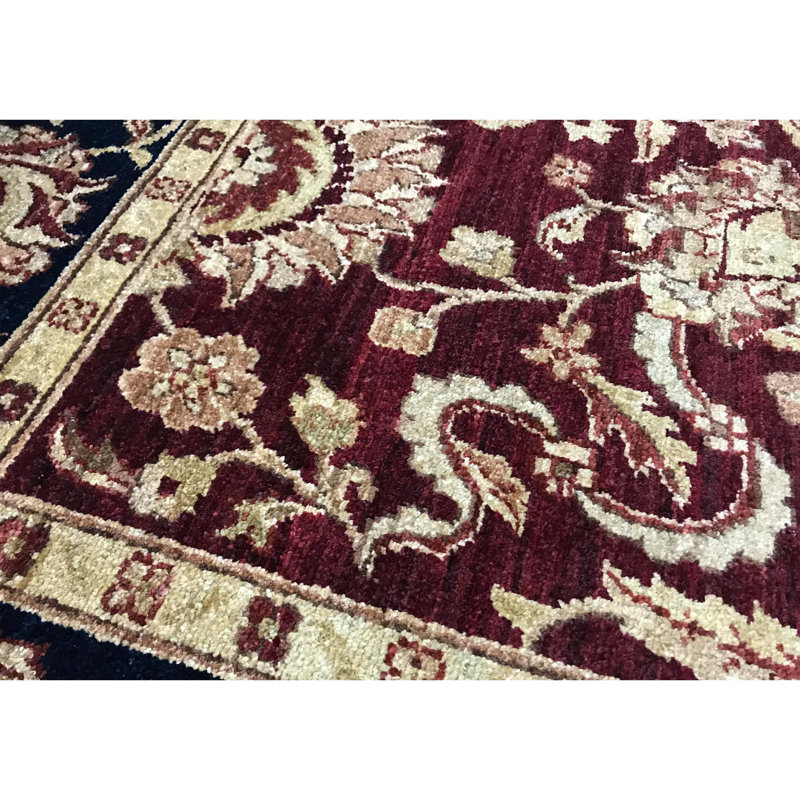 Sultanabad Wool Oriental Area Rug in Red/Navy/Beige