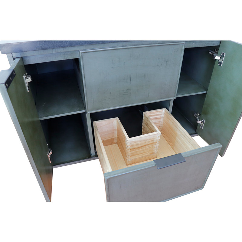 Ensemble de meuble-lavabo simple mural 37 "37", Noir galaxie