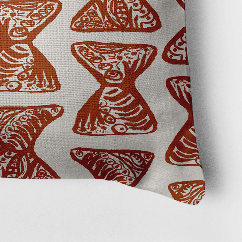 Housse de coussin rectangulaire d’extérieur/insert, Orangé