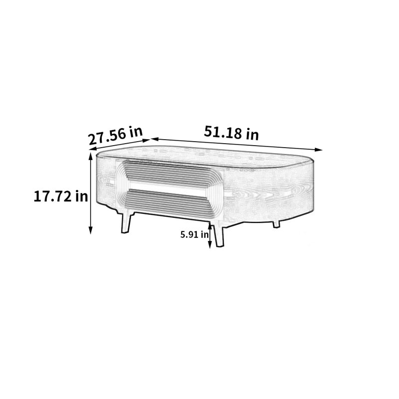 Modern retro style storage coffee table