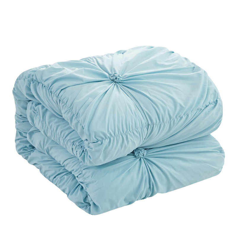 Ensemble d'édredon en duvet bleu 180 fils, Très grand lit