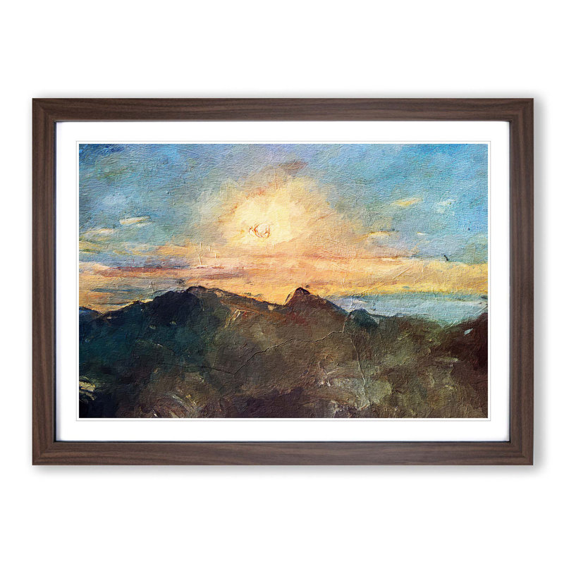 Morning Light by Fujishima Takeji - Picture Frame Painting Print, 27cm H x 36cm W x 2cm D, Walnut Framed
