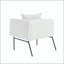 Chaise de loisir avec petite table et poches latérales - Tissu en lin-129386647