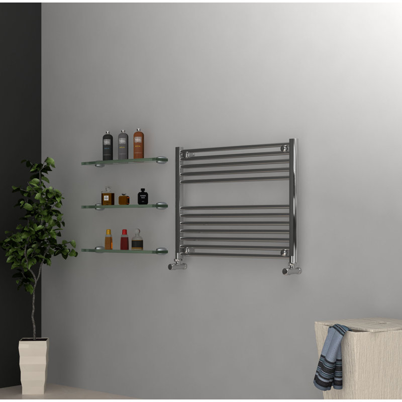 Shaunna Straight Towel Rail Heated Towel Rails, Chrome, 60cm H x 80cm W x 3cm D