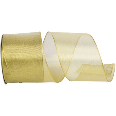 2-1/2"X10yd Gold Mesh Deluxe Wired Edge Ribbon