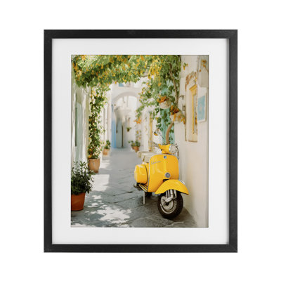 Vacation Ride Through Alley Framed Print Under Glass, design by Franklyn Gregory