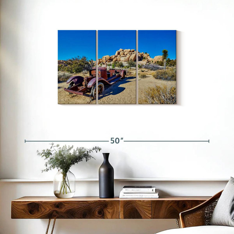 Mehar Rusted Car In Joshua Tree Park, 20" H x 33" W