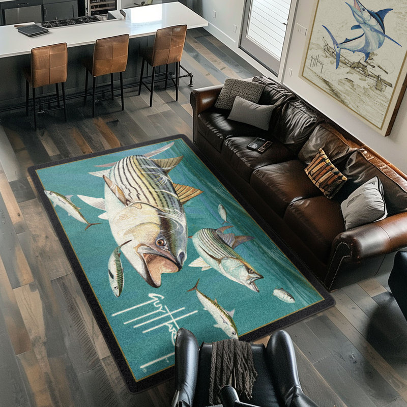  Tapis rayé Bass Bass, Rectangle 5 pi 4 po x 7 pi 8 po