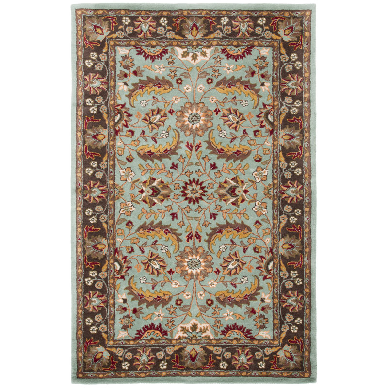 Tapis bleu / brun en laine touffeté à la main Cranmore, Rectangle 3 pi x 5 pi