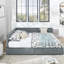 Structure de lit tapissier pour grand lit avec dossier et accoudoirs confortables, velours gris pour la chambre à coucher et le salon