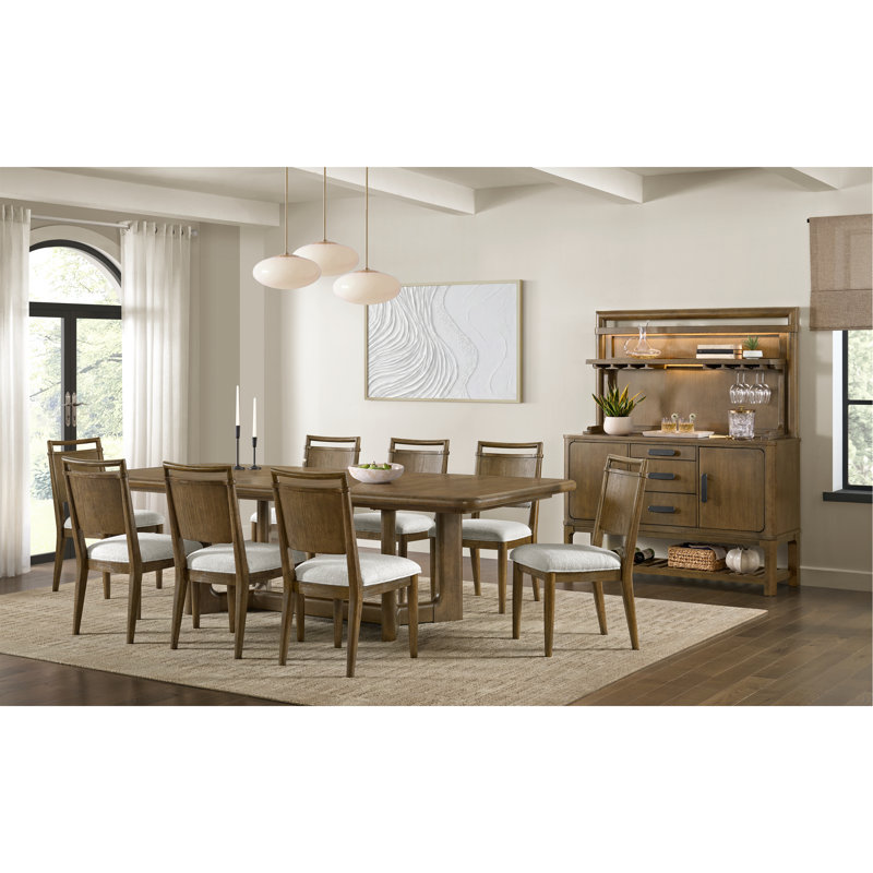 Ensemble de table de salle à manger 10 pièces avec 8 chaises et buffet, 10 pièces: table, 8 chaises, buffet