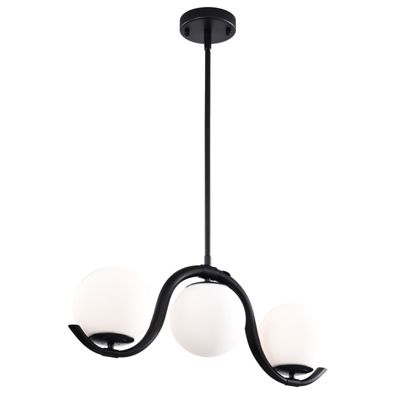 Luminaire suspendu verre opaque 24 lumières 3 lumières Zani