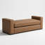 Stylish and Durable Faux Leather Ottoman with Unique Armrest Design