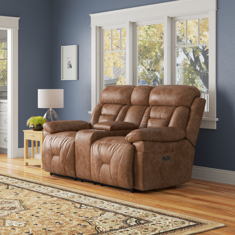 Anethrah 75'' Faux Leather Reclining Loveseat