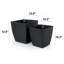 Paquet de 2 pots à fleurs auto-arrosants - Osier tissé à la main - Carré mince - Espresso-1834901382