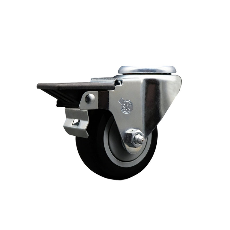 4-Piece Polyurethane Caster Set, Black