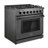 Cosmo 36 In. Haven Collection 6.0 Cu. Ft. Gas Range, 6 Burners, Convection Oven, Knob Leds, Storage Drawer, Matte Black