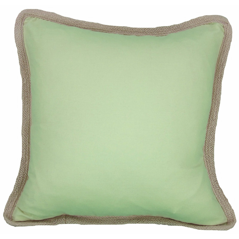 Classic Jute Feather Reversible Throw Pillow, Green, Feathers