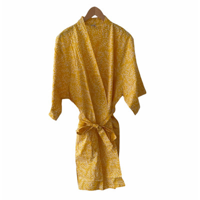Cotton Twill Plain Weave / Muslin Girl / Woman+ Mid-Calf Bathrobe with Pockets