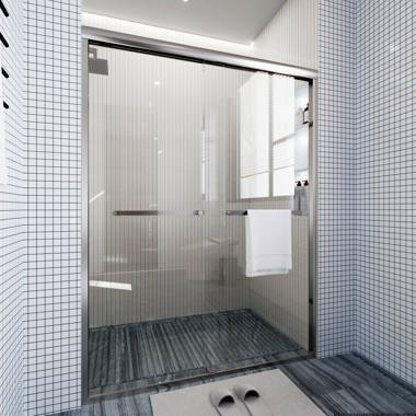 SUNNY Porte de douche coulissante SUNNY 54 po x 72 po avec quincaillerie  noire - Wayfair Canada
