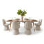 Ensemble de table de salle à manger pour 6 personnes avec table extensible et 6 chaises rembourrées en tissu Tweed-680568328