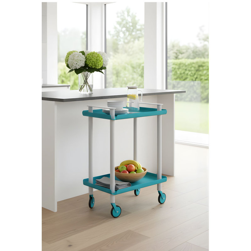 Zeigler Serving Cart, Blue, Grey