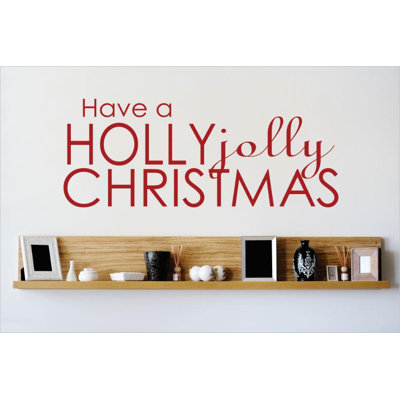 Décalcomanie murale de noël holly jolly