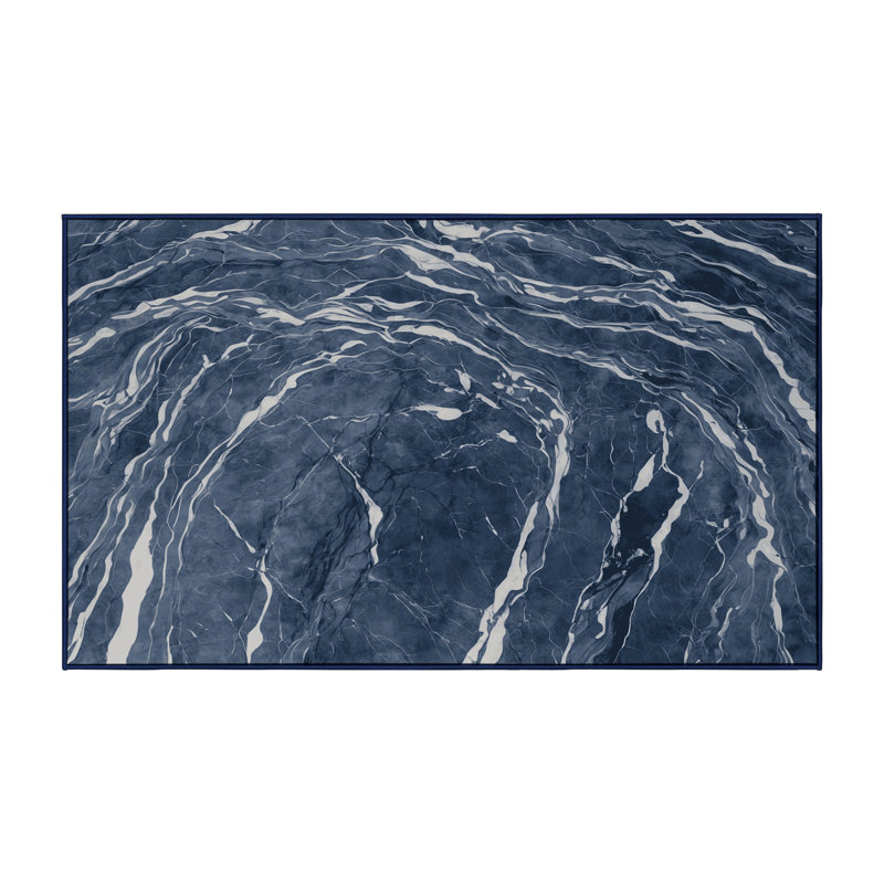 Machine Washable Gray Area Rug, Rectangle 7' x 9'